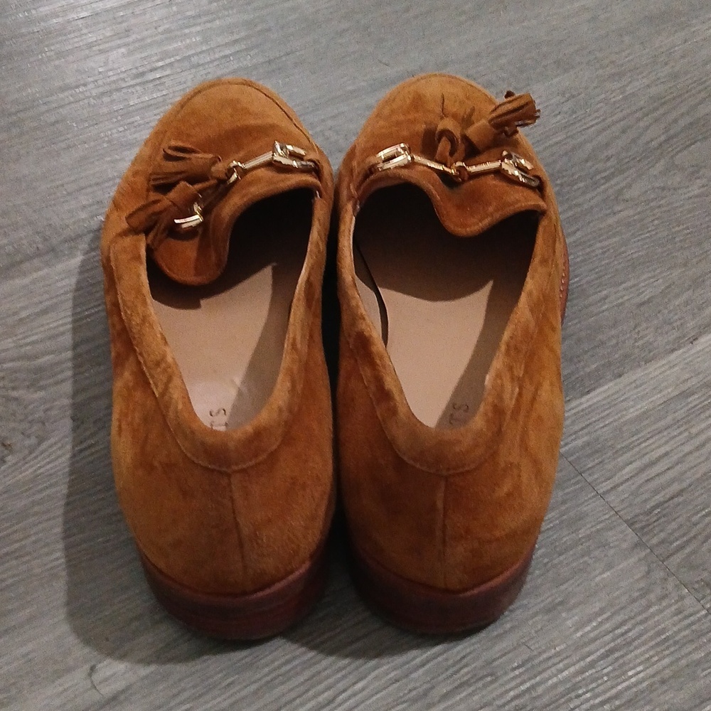 Talbots Women's Suede Tassel Loafers in Camel  Sz 10.5  EUC - Picture 4 of 9